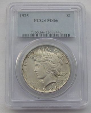 1925 Pcgs Ms - 66 Peace Silver Dollar Looks Better Than Picture photo