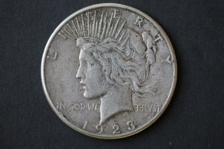 1923 - S Peace 90% Silver Circulated Dollar 4 photo