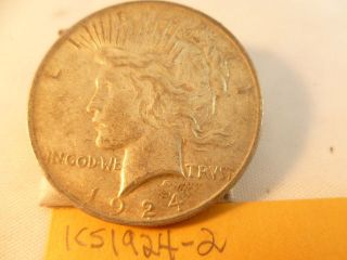 1924 United States $1 Peace 90% Silver One Dollar Coin Philadelphia Nr photo