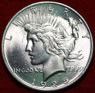 Uncirculated 1925 Silver Peace Dollar S/h photo