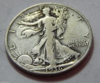 1936 - D Walking Liberty Half Dollar Silver Coin photo