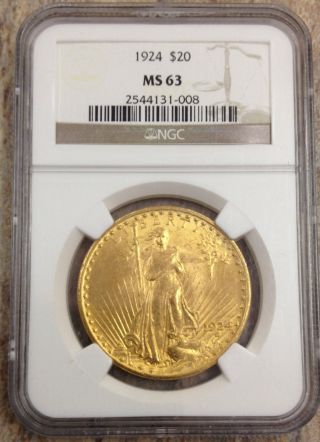 1924 $20 Gold Saint Gaudens Double Eagle Ngc Ms63 Pq++ Price To Sell photo