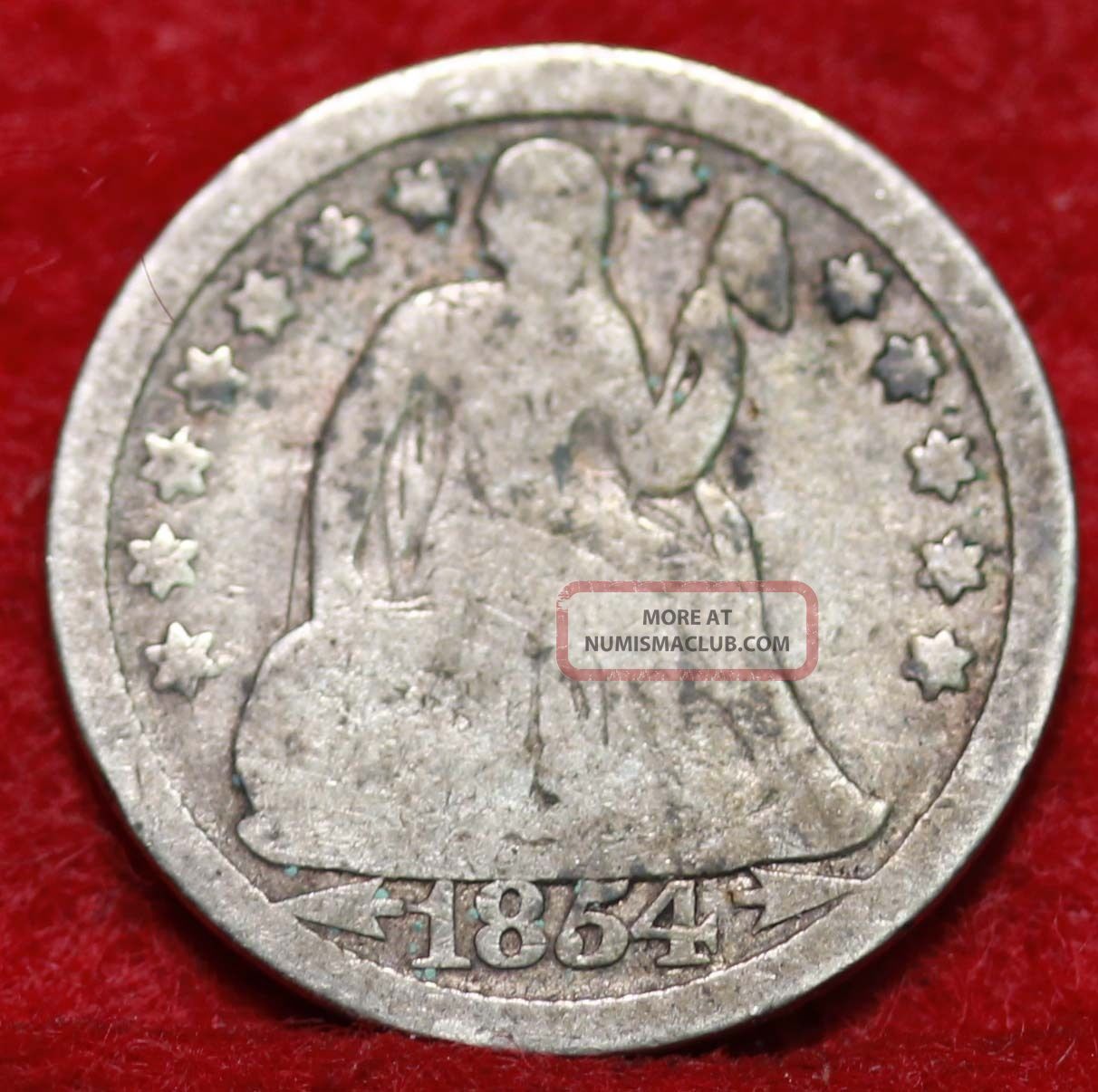 1854 With Arrows Seated Liberty Dime
