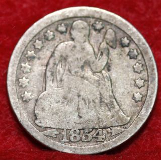1854 With Arrows Seated Liberty Dime photo