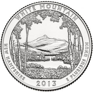 2013 S White Mountain Atb Uncirculated Quarters 100 Coin Bag photo