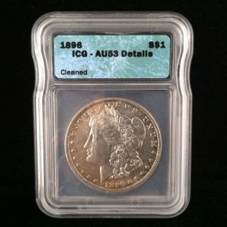Au53 1896 P Morgan 90% Silver Dollar.  900 Fine Silver & Usa photo