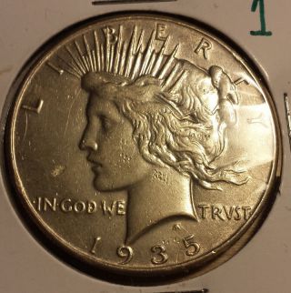 U.  S.  Silver Dollar L@@k Peace Dollar 1935 photo