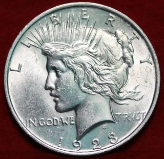 Uncirculated 1923 Silver Peace Dollar S/h photo