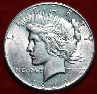 Uncirculated 1927 Silver Peace Dollar S/h photo