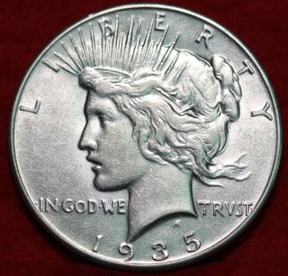 Uncirculated 1935 Silver Peace Dollar S/h photo