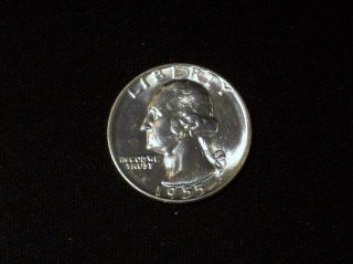 1955 - D Washington 90% Silver Quarter Gem Bu Blast White Beauty (03) photo