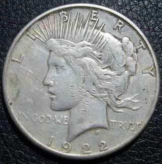 1922 S Peace Silver Dollar Fine P253 photo