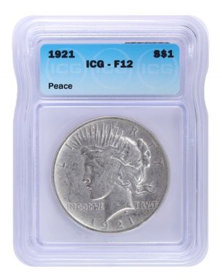 1921 Peace Icg F12 S$1 Silver photo