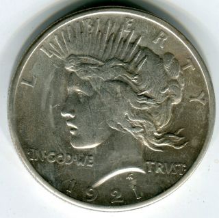 1921 $1 Peace Silver Dollar Very Choice Au photo