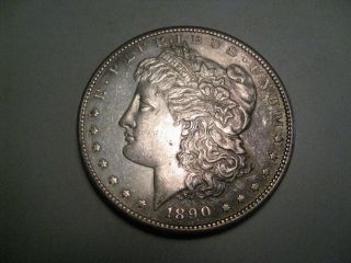 Better Date 1890 - S Us Silver Morgan Dollar.  Grades At Au/unc. photo