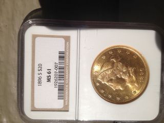 1896 S $20 Liberty Head Gold Ms 61 Ngc 1926207 - 007 photo