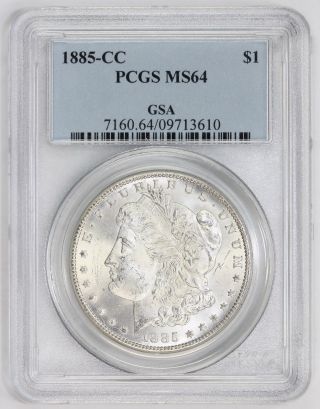 1885 Cc Morgan Silver Dollar Ms 64 Gsa Pcgs (3610) photo