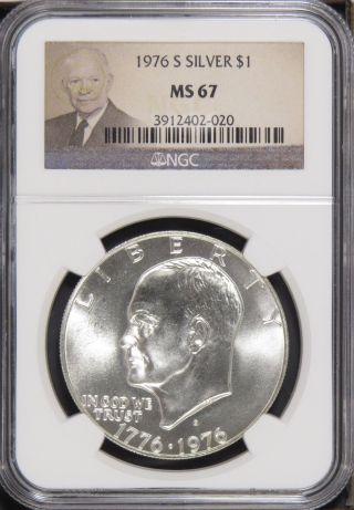 1976 S Silver Eisenhower $1 Ngc Ms 67 photo
