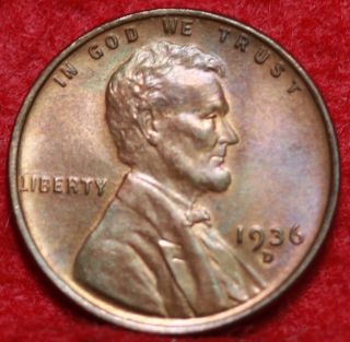 Uncirculated 1936 - D Lincoln Wheat Cent photo