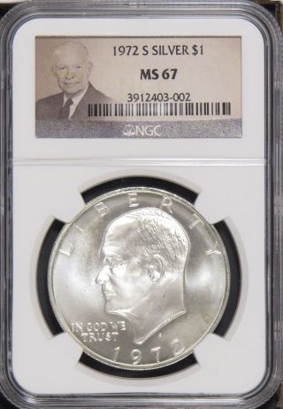 1972 S Silver Eisenhower $1 Ngc Ms 67 photo