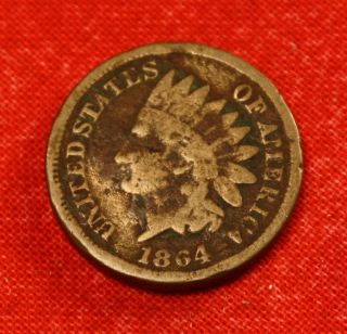 1864 Cn Indian Head Cent Penny G Better Scarce Date Collector Coin Gift Ih420 photo