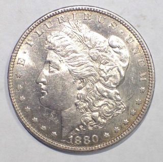 1880 - P Morgan Dollar Rare Date Silver Coin Ms+ photo