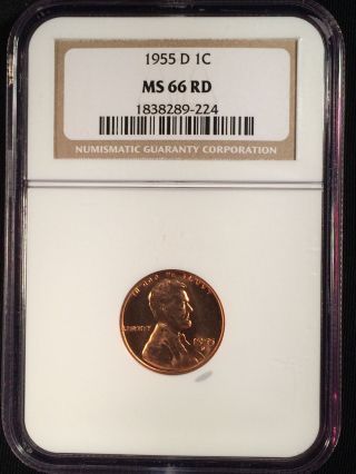 1955 - D Lincoln Wheat One Cent Ngc Ms66rd Red  Q163 photo