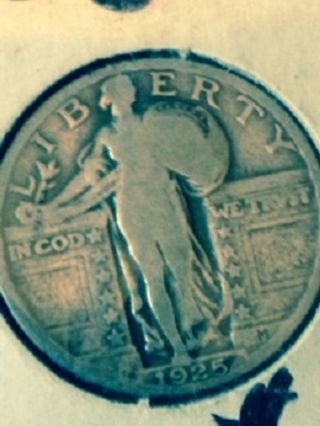 Two Standing Liberty Silver Quarters 1929,  1925 photo