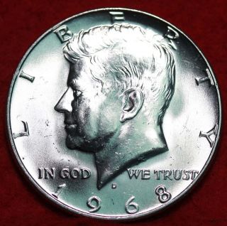 Uncirculated 1968 - D 40% Silver Kennedy Half Dollar S/h photo