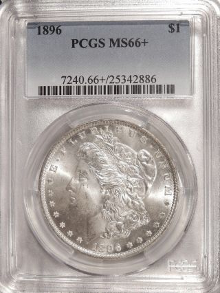 1896 $1 Pcgs Ms - 66+ Pq High - Grade Morgan Dollar With Huge Jump In 67 photo