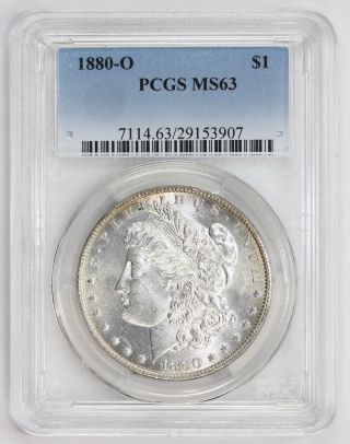 1880 O Morgan Silver Dollar Ms 63 Pcgs (3907) photo