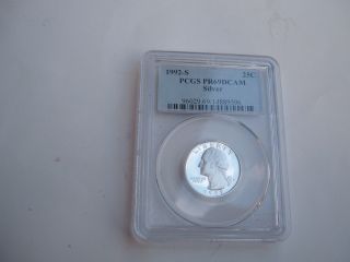 Stunning 1992 - S Silver Pcgs Proof 69 Dcam Quarter. photo