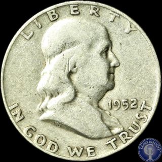 1952 D Franklin Silver Half Dollar 908 photo