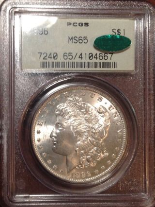 $1 Morgan Silver Dollar 1896 Pcgs Ms65 Cac Ogh photo
