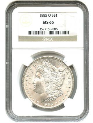1885 - O $1 Ngc Ms65 Morgan Silver Dollar photo