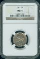 1941 Jefferson Nickel Ngc Ms66 Pq 2nd Finest Registry Toned Nickels photo 1