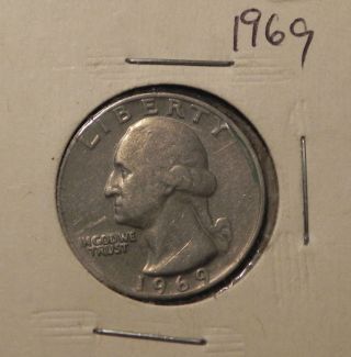 1969 P Washington Quarter Circulated - America Key Date Coin 645 photo