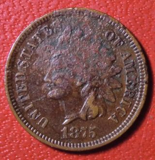 1875 Indianhead Penny Cent Philadelphia photo