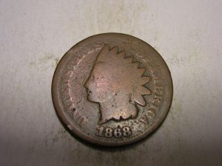 1868 Indian Head Cent (scarcer & Attractive) photo