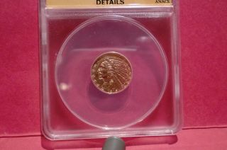 1913 $2.  50 Anacs Au58 Gold Indian Head Quarter Eagle Coin $2 1/2 photo