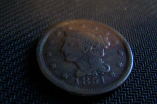 1851 Braided Hair Cent - - - - Fabulous Coin photo