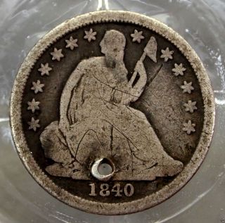 1840 - O Good (holed) U.  S.  Seated Liberty Dime (90% Silver). . .  10761 photo