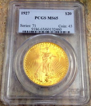 1927 $20 Gold Saint Gaudens Double Eagle Pcgs Ms65 Pq++++ Price To Sell photo