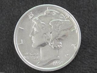 1944 - S Mercury Dime 90% Silver U.  S.  Coin D6125 photo