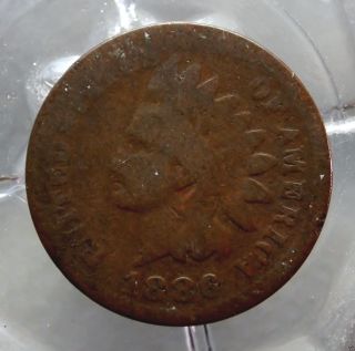 About Good+ 1886 - P Indian Head Cent. . . . . . . . . .  10949 photo
