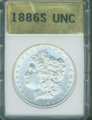 1886 - S Morgan Silver Dollar Uncirculated Unc - Policy photo