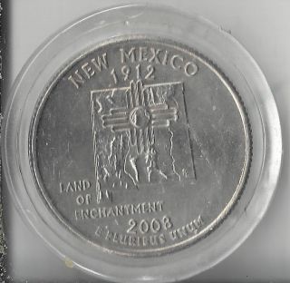 2008 - D Mexico State Quarter.  Uncirculated.  Encapsuled. photo
