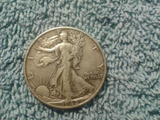 1942,  43,  45,  & 46 Liberty Walking Half Dollar Circulated 