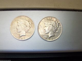2 1923 P Silver Peace Dollar No Mark 99 Nr Look 99 Cent Nr photo