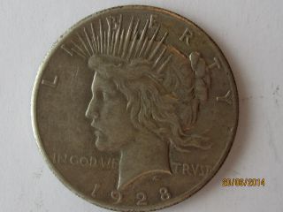 1928 Silver Peace Dollar - Key Date Coin photo
